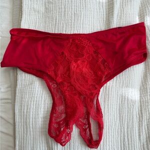 Victoria's Secret Red Lace Bikini Briefs